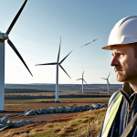 **

Prompt: A stressed engineer looking at a collapsed wind turbine with cracked blades. Focus on the broken alloy components and the overall sense of failure due to poor material selection. Show the Swedish landscape in the background.

**