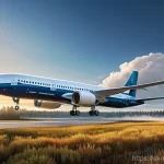 친환경 항공기 설계 - **Prompt 1: Sustainable Aviation Fuel (SAF) in a Swedish Landscape**
    "A sleek, futuristic bioref...