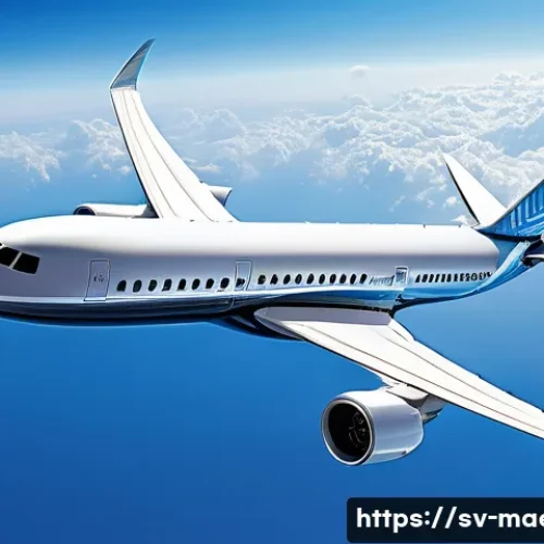항공기 기류 분석 - A highly detailed, realistic illustration of an advanced commercial airplane flying through dynamic ...