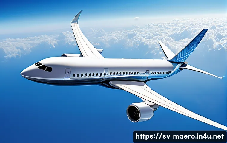 항공기 기류 분석 - A highly detailed, realistic illustration of an advanced commercial airplane flying through dynamic ...